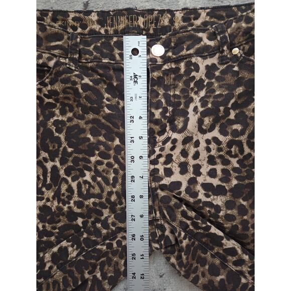 Jennifer Lopez Leopard Print Skinny Jeans -Size 12 Stretchy Party Cheetah - Picture 5 of 8